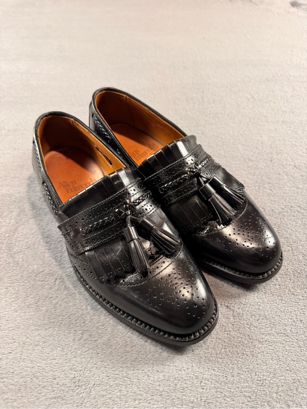 Allen Edmonds ‘Bradenton’ Black Leather Tassel Kiltie Loafers